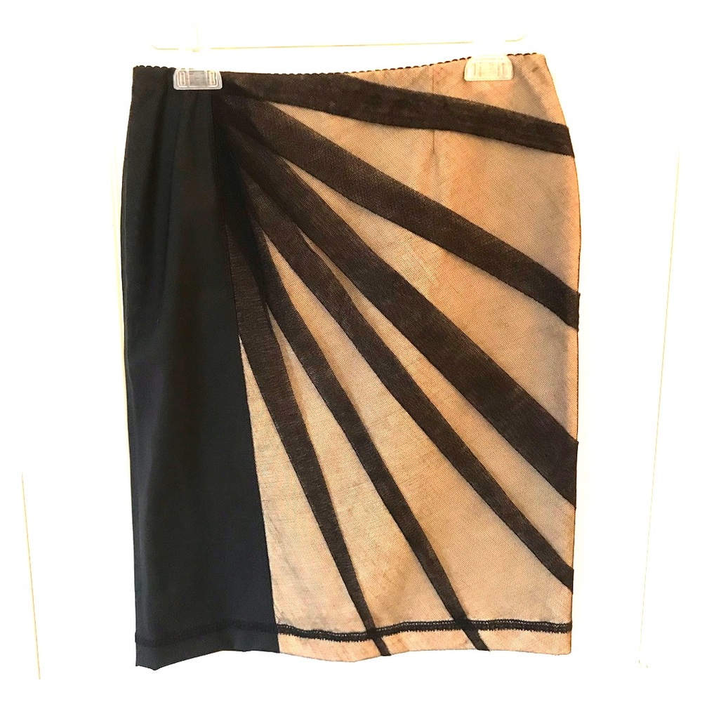 Dolce & Gabbana black pencil skirt w/ lace detail